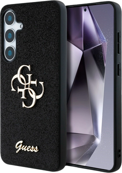 Панель Guess Fixed Glitter Big 4G Logo для Samsung Galaxy S25 Black (3666339449421)