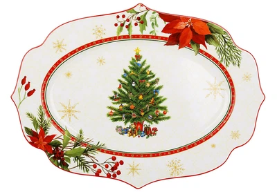 Блюдо новогоднее овальное Christmas 35х25 см 1149-042