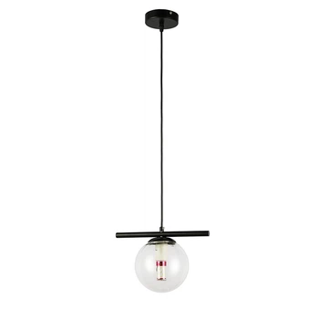Светильник подвесной шар Levistella 7841023-1 (150mm) BK+CL черный, плафон прозрачный