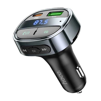 FM трансмітер для авто Bluetooth 3.0 Hoco з двома USB-портами чорний (E70)