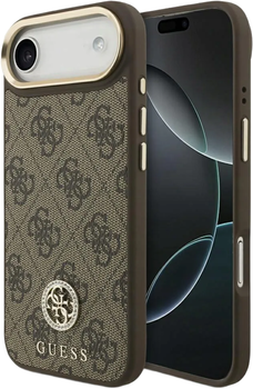 Панель Guess Strass Logo Silicone MagSafe для Apple iPhone 17 Air Brown (GUHMP17MP4GRMDEW)