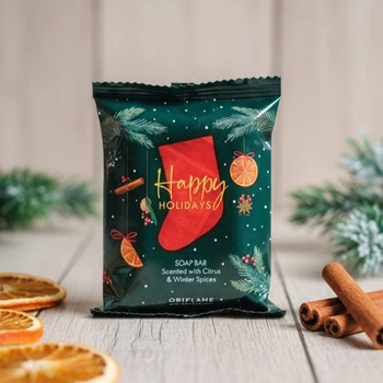 Ароматное мыло "Happy Holidays" с цитрусом и зимними специями