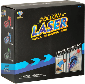 Дистанційно керований автомобіль Runion Laser Car на лазерному пульті їздить по стіні та стелі Синій (5903039752887)