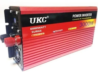 Перетворювач інвертер з LCD дисплеєм AC/DC UKC BR-3000M/4821 24V/ 220V/ 3000Вт 24В