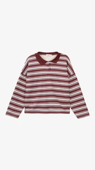 Поло с узором женское On me 25563 M Бордовый shop (2000999375767)