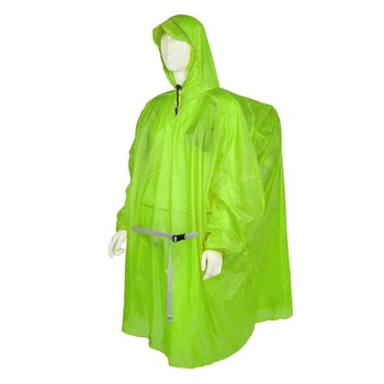 Дощовик пончо дитячий плащ-палатка накидка від дощу Bluefield nylon-silicone 15D Розмір 96 х 72 см на ріст до 160 см Зелений