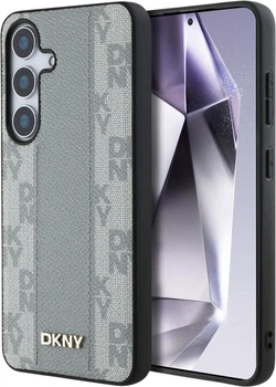 Панель DKNY Leather Checkered Pattern MagSafe для Samsung Galaxy S25 Taupe (3666339423575)