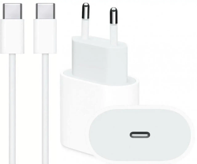 Сетевое зарядное устройство для iPad IPhone 15 16 Pro Plus Max 35W USB-C + кабель type-c type-c 1М Комплект быстрой зарядки White S20W11