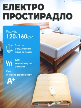 Електропростирадло Termosoft тепле простирадло з підігрівом Kayfovo 120*160 полуторка байка Персиковий