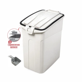 Контейнер для хранения сухого корма 33 л/13-16кг корму MPS ОТО FOOD M WHITE 26,5*42*46 см (белый)