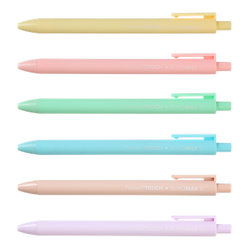 Ручка кулькова автоматична Buromax Rubber Touch Pastel 0.5мм синє чорнило (BM.8242)