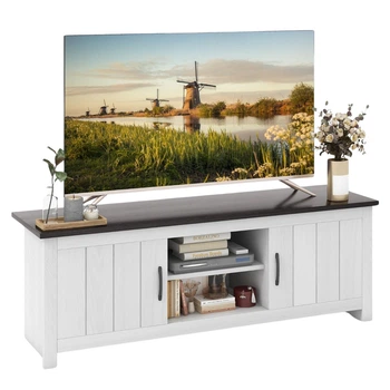 TV-тумба с секциями для хранения, 145×39,5×49,5 см, цвет: темно-серый Costway