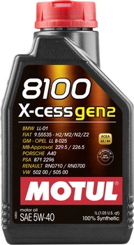 Olej silnikowy Motul 8100 X-cess gen2 SAE 5W-40 1 l 109774 (3374650296517)