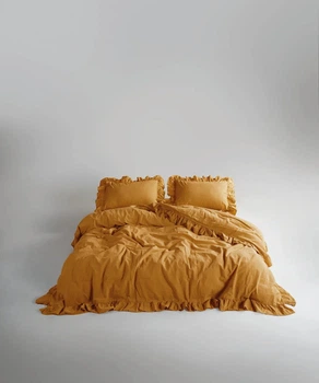 Постельное белье Limasso Stonewashed Exclusive Ranforse 200 х 220 см Mustard