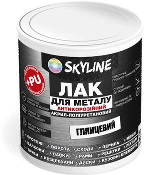 Лак для металу, антикорозійний, акрил-поліуретановий SkyLine, глянцевий, 0.75 л (4821044018402)