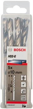 Набір свердел Bosch HSS-G 10 мм 5 шт 2608595077 (3165140290777)