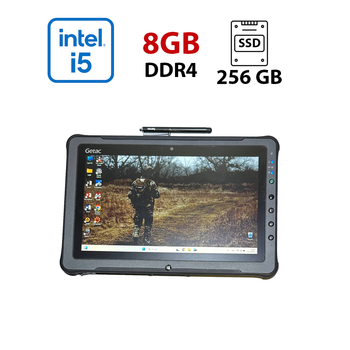 Защищенный планшет Getac F110 G3 / 11.6" (1366x768) IPS Touch / Intel Core i5-5200U (2 (4) ядра по 2.2 - 2.7 GHz) / 8 GB DDR4 / 256 GB SSD / Intel HD Graphics 520 / WebCam б/у