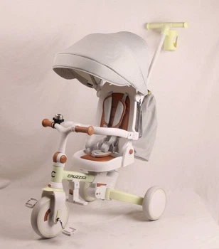 Велосипед Беговел трансформер Tri-cycle Cruiser Milano 002 with bag, Білий з салатовим