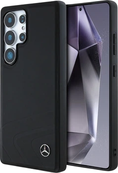 Etui plecki Mercedes Leather Horizontal Debossed Curves MagSafe do Samsung Galaxy S25 Ultra Black (3666339424022)