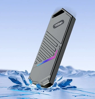 Алюмінієвий зовнішній карман Chuanglan KFS102 для M.2 SSD — подвійний протокол (NVMe + SATA), Type-C, підтримка до 4 ТБ Сірий (M4440360)