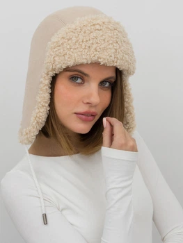 Шапка женская VILSS Inverno Cashmere Ram VLU-2502-06-03 55-58 Лен/Светло-бежевый
