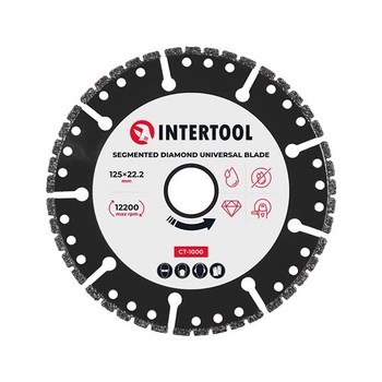 Диск универсальный сегментный алмазный, 125 мм, 16-18%, 12200 об/мин INTERTOOL CT-1000