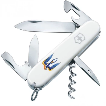 Ніж складаний, мультитул Victorinox Spartan Ukraine (91мм, 12 функцій), білий, ластівка 1.3603.7_T1230u