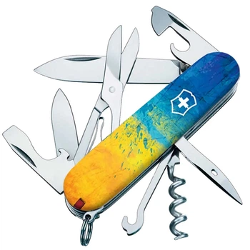 Ніж складаний, мультитул Victorinox Climber Ukraine (91мм, 15 функцій), жовто-блакитний 1.3703.7.T3100pw