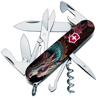 Ніж складаний, мультитул Victorinox Climber Zodiac (91мм, 14 функцій), блакит. дракон 1.3703.3.Z3290p