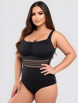 Злитий коригуючий купальник Fuba 29108-5 чорний 8XL