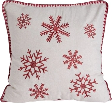 Наволочка Homla Oriel у червоні сніжинки 45 x 45 см (5906496709142)