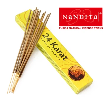Ароматические палочки 24 карата Nandita 24 Karat 15 грамм Денежные благовония для привлечения финансового благополучия и успеха