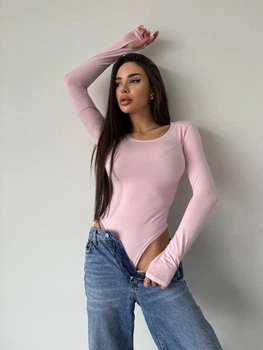 Жіночий однотонний боді Uaclothes 42-44 Рожевий (like36191-166141349)