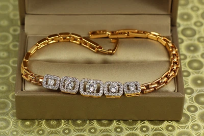 Браслет Xuping Jewelry Старт з родієм 19 см 8 мм золотистий