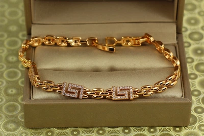 Браслет Xuping Jewelry Итака 19 см 6 мм золотистый