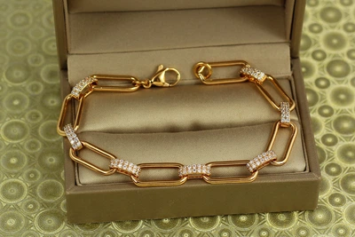 Браслет Xuping Jewelry Периметр з овальними ланками 17 см 7 мм золотистий