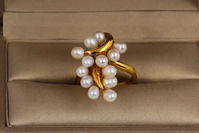 Кольцо Xuping Jewelry Гроздь большая р 18 золотистое