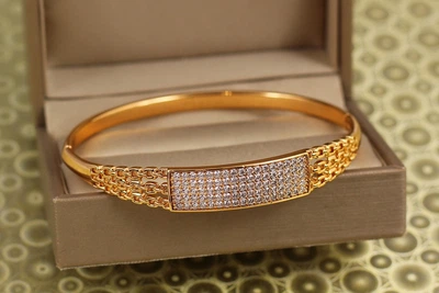 Браслет бенгл Xuping Jewelry Переправа від 17см до 19 см золотистий