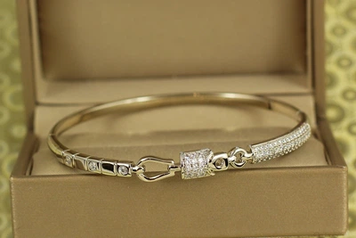 Браслет бенгл Xuping Jewelry Грація металу 57 мм на руку від 16 см до 18 см сріблястий
