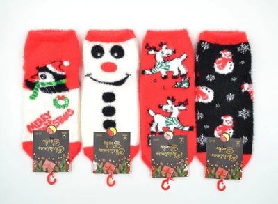Шкарпетки універсальні 4 пари Super Socks 060.S186 кролик/кашемір 36-40р. Різдвяне асорті