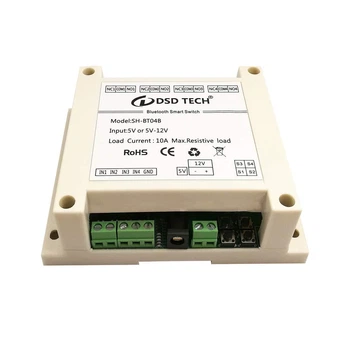 4-канальное реле Bluetooth V2 с поддержкой таймера и кода безопасности DSD TECH SH-BT04B Белый - Уценка