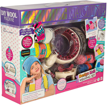 Zestaw kreatywny KIK Maszyna do dziergania z akcesoriami i 5 kolorami włóczki (5903039766006)