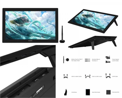 Графический монитор Huion 23,8" Kamvas Pro 24,4k HDMI,DP,USB-C,DC,USB-A,черный gt2401