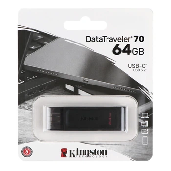 USB флеш-накопичувач 3.2 Kingston DT 70 64GB Type-C Чорний