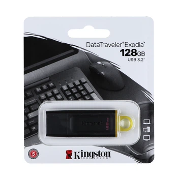 USB флеш-накопичувач 3.2 Kingston DataTraveler Exodia 128gb Колір Чорно-Жовтий
