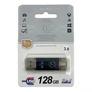 USB Flash Drive 3.0 T&G 128gb USB/Type C 009 Срібло
