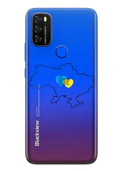 Blackview A70 Pro прозрачный силиконовый чехол iSwag с украинским дизайном - Дом / Home (ISBA70P-78)