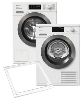 Комплект машин Miele Пральна WED385WCS + Сушильна TED645WP + Планка WTV501