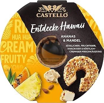 Крем-сир Castello Taste Hawaii з ананасом і мигдалем 125 г