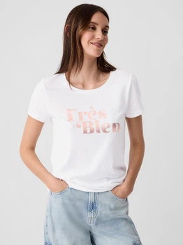 Футболка женская GAP Favorite Graphic 50012461 S Белая (4826241296666)